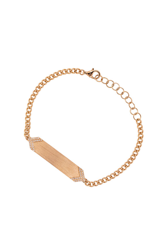 Bridget King 14k Yellow Gold Diamond Arrow ID Bracelet - view 1