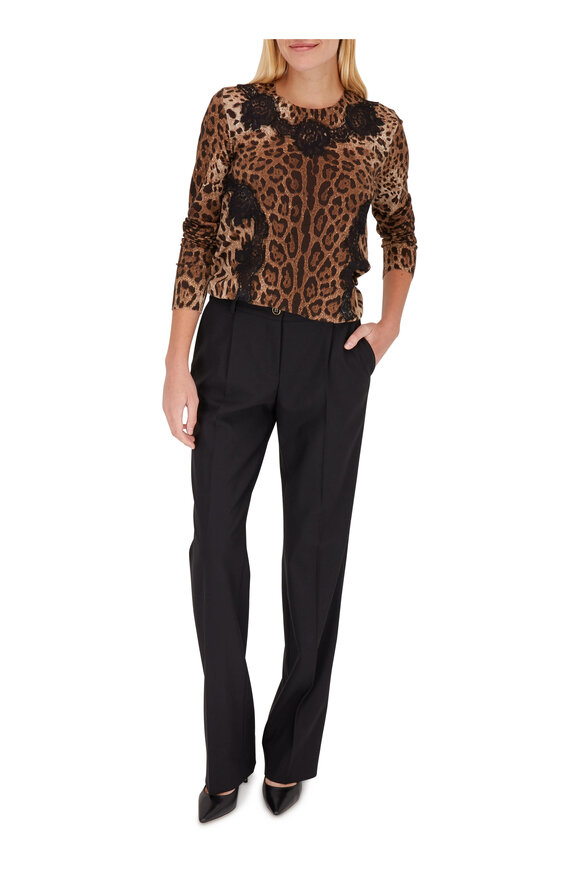 Dolce & Gabbana - Black Stretch Wool Straight Leg Pant