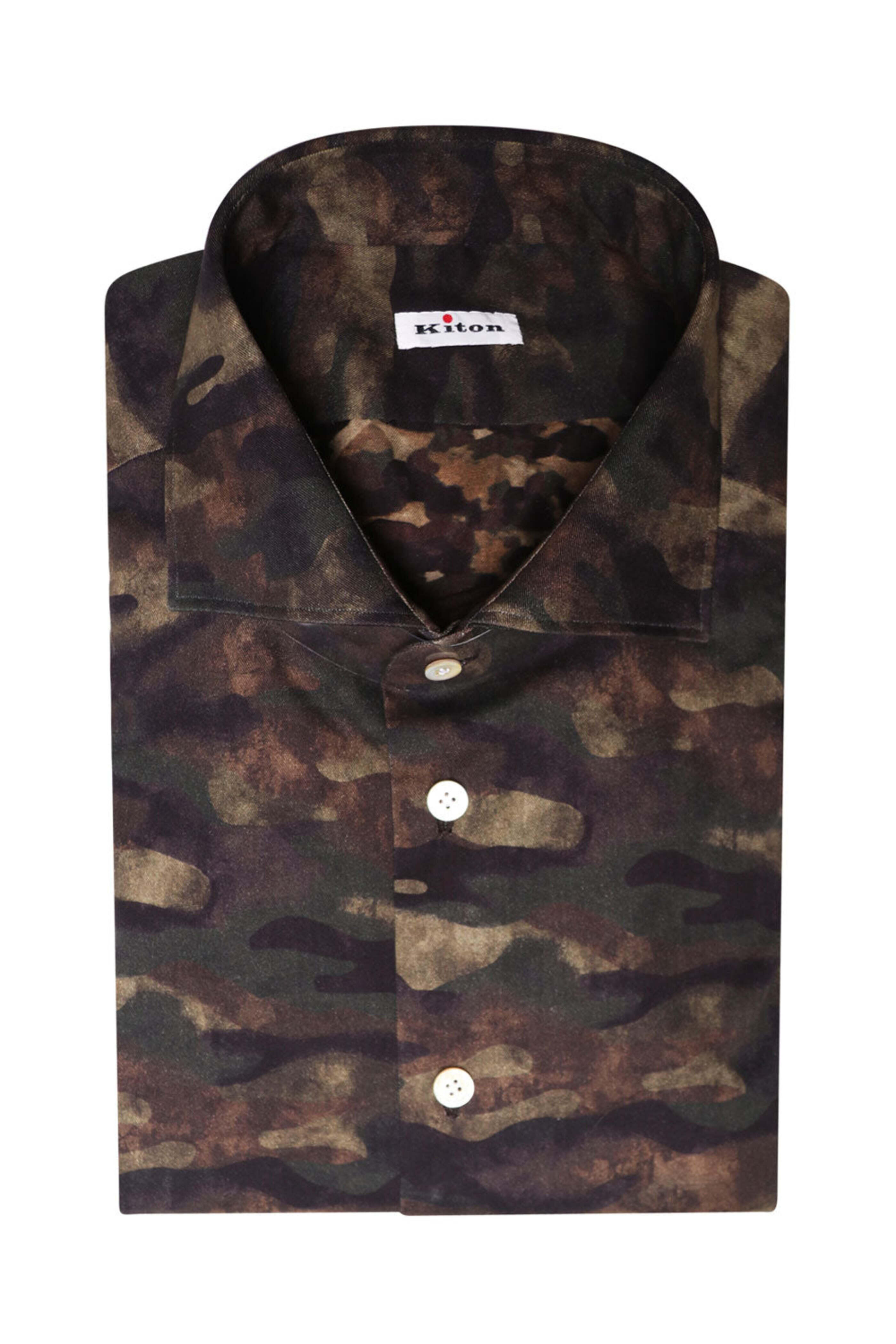 Kiton - Muted Camo Cotton Sportshirt