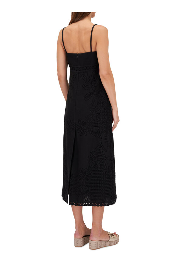 Valentino - Mossi Black Guipure Lace Midi Dress 