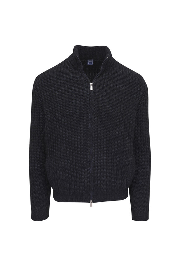 ぶるぅ♪ 7/4 Fedeli - Denim 140's Wool Quarter Zip Pullover | Mitchell Stores