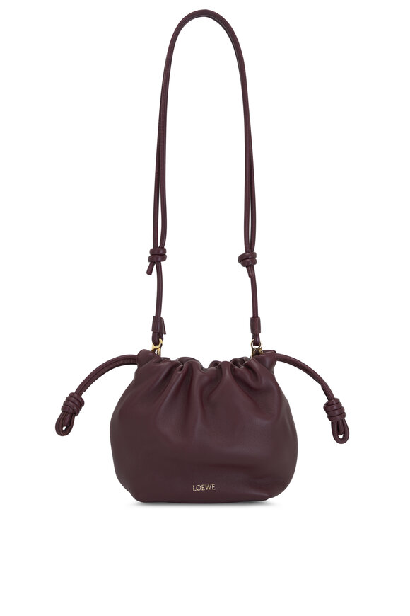 Loewe - Mini Flamenco Dark Burgundy Leather Chain Bag