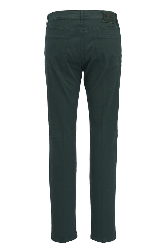 Kiton - Green Cotton & Cashmere Five Pocket Pant