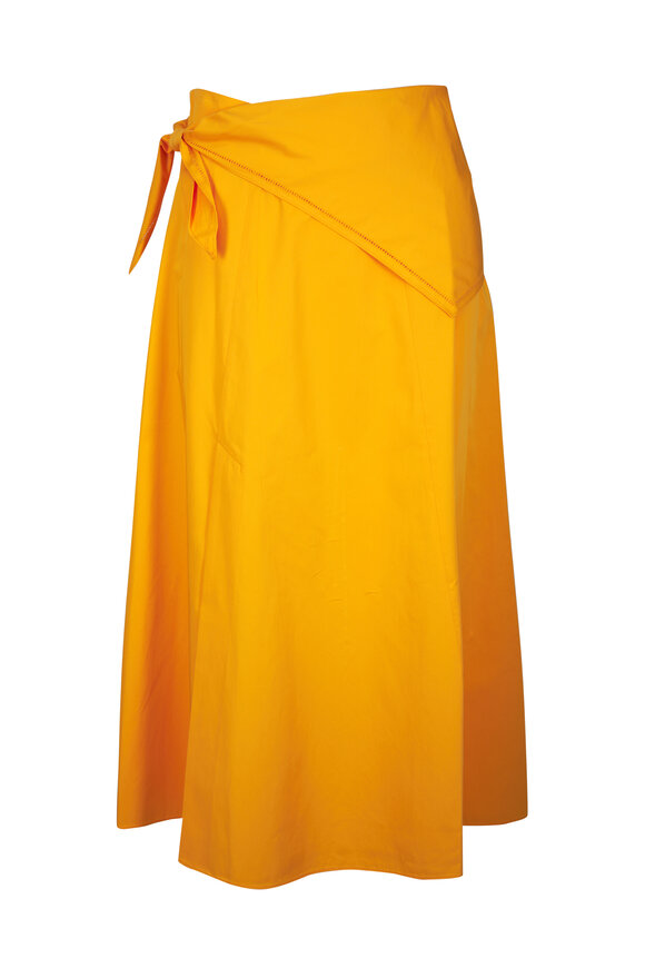 Vince Apricot Cotton Scarf Tie Skirt - view 1