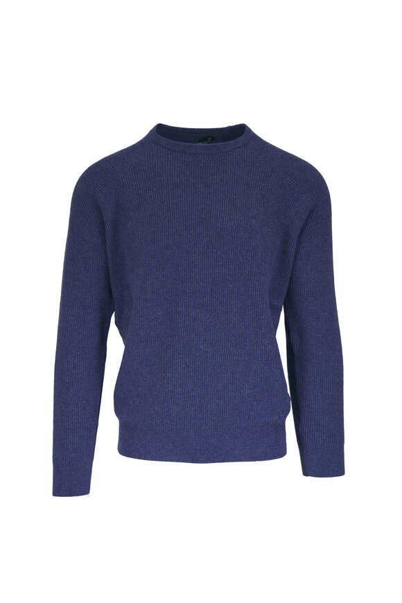 Peter Millar Artisan Crafted Nebula Blue Rib Crewneck Sweater