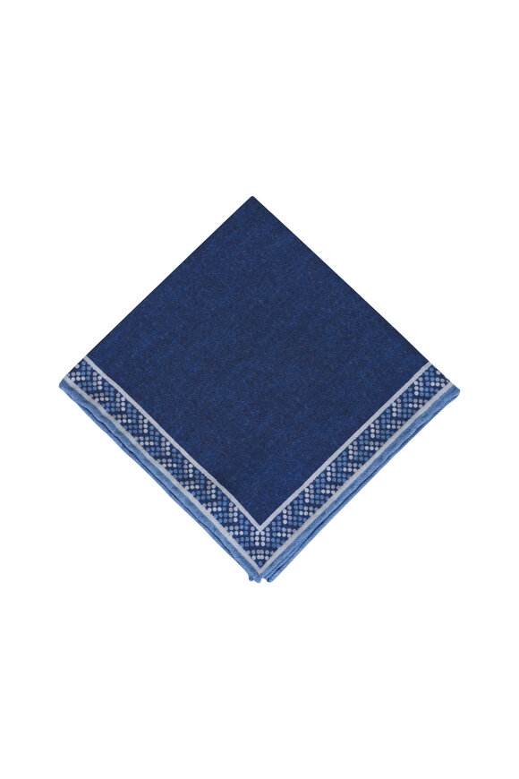 Tom Ford - Light Blue Dot Silk Pocket Square | Mitchell Stores Tom Ford - Light Blue Dot Silk Pocket Square | Mitchell Stores