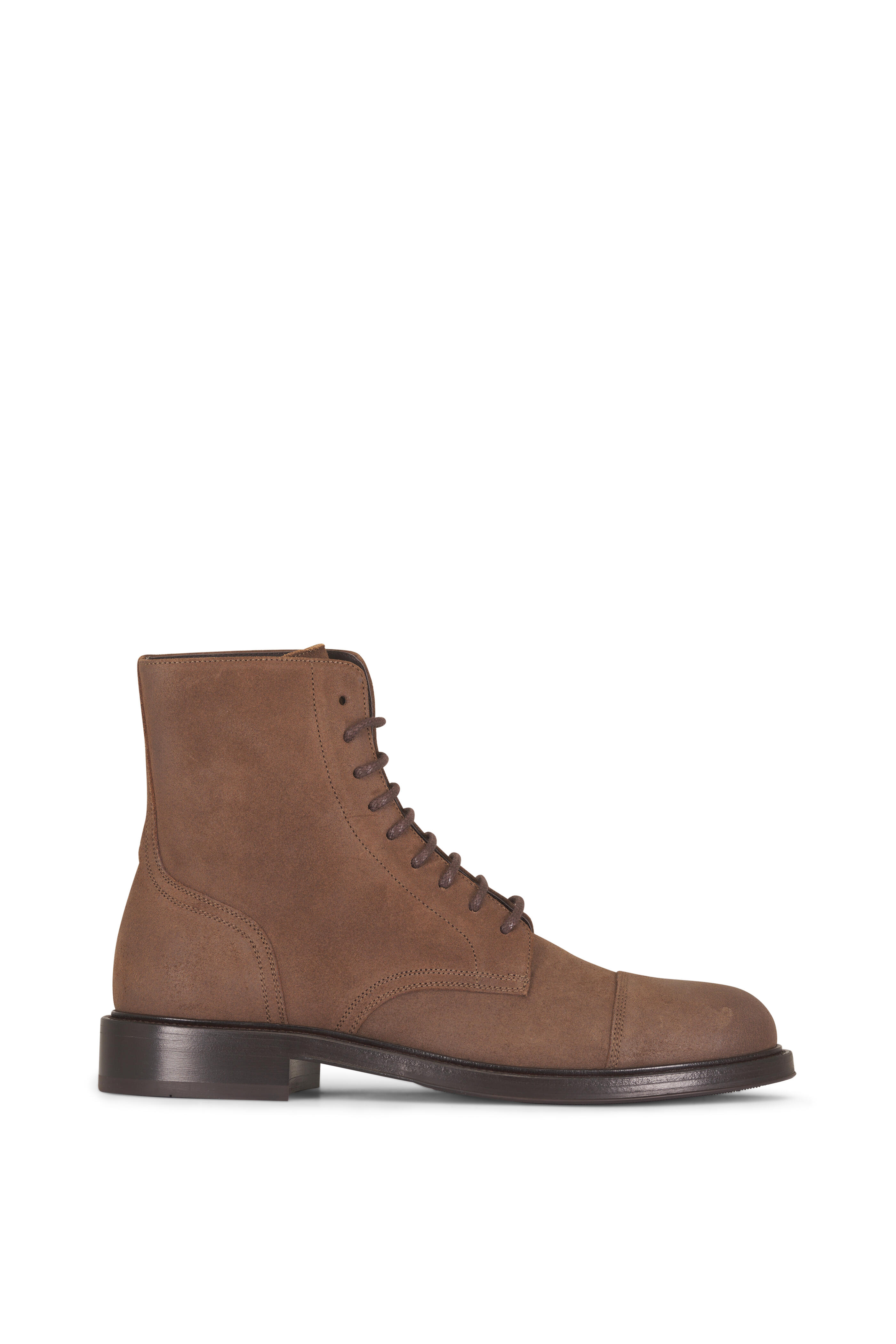 Brunello Cucinelli - Toe Cap Medium Brown Suede Boot - view 2