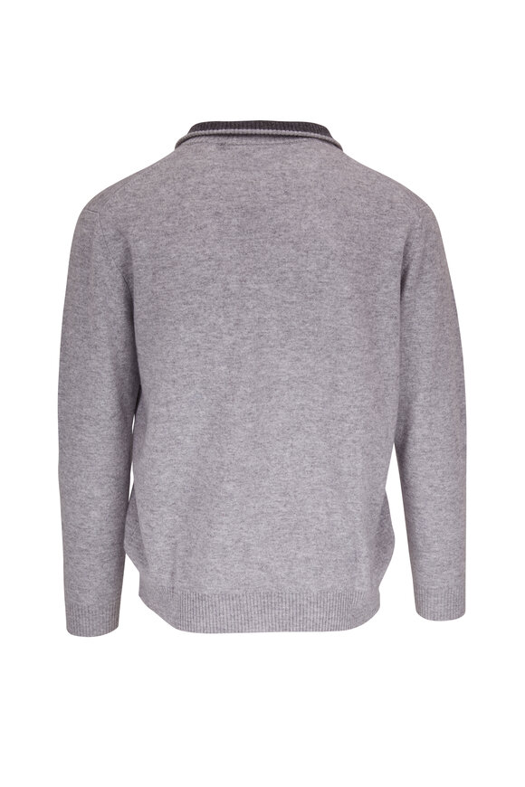 Kinross - Sterling Gray Cashmere Quarter Zip Pullover