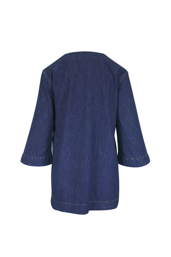 Valentino Chambray Denim Vlogo Mini Dress - view 4