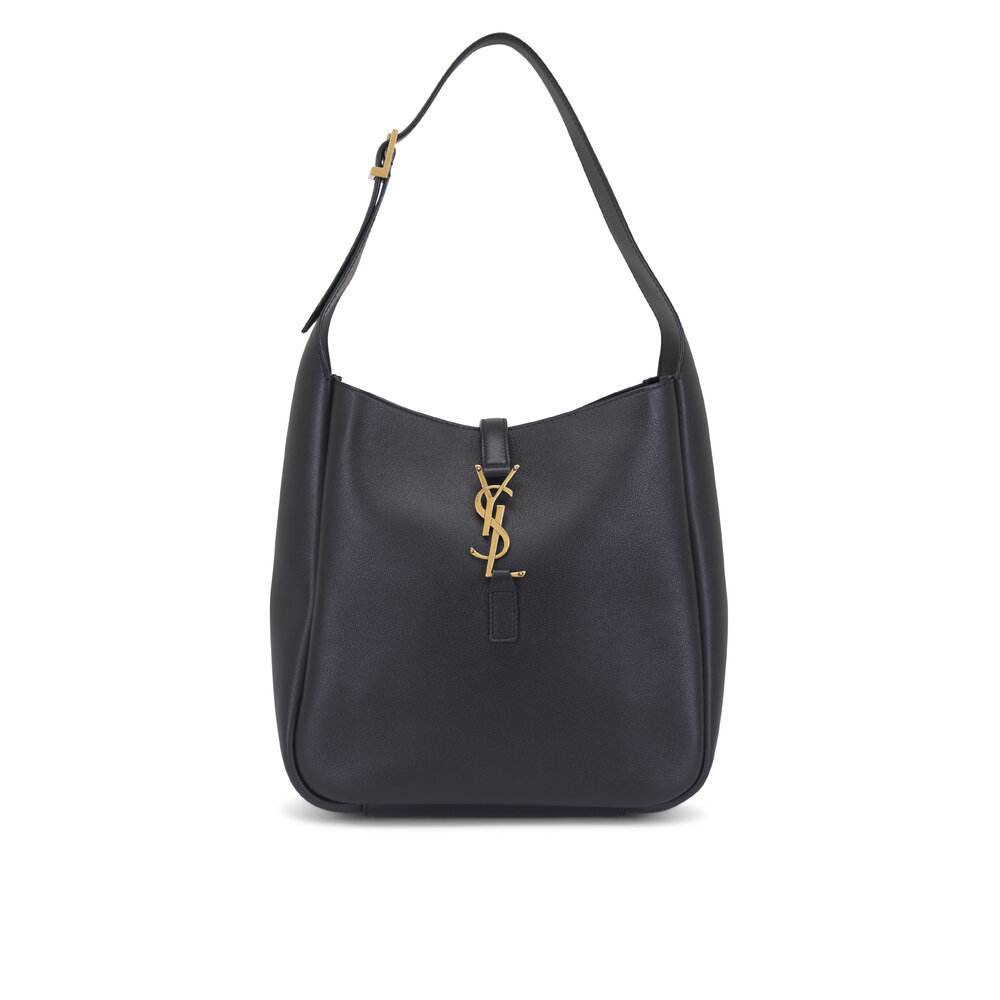 Saint Laurent - Small Le 5 a 7 Supple Black Leather Shoulder Bag