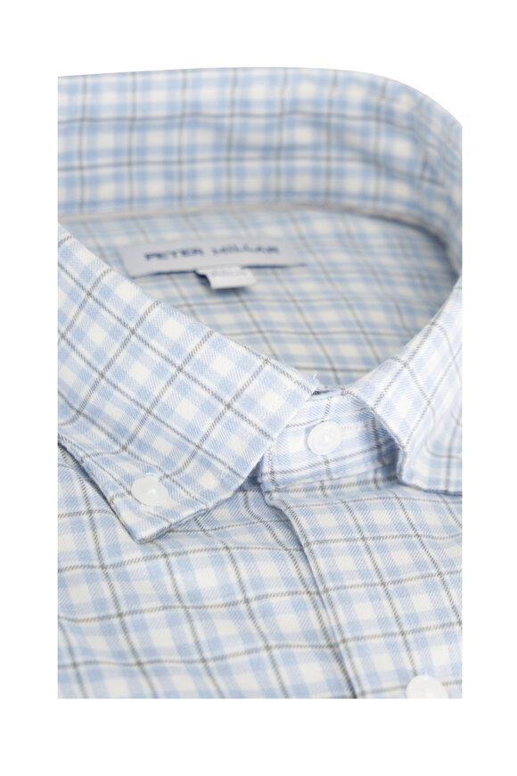 Peter Millar Oliver Performance Light Blue Flannel Sport Shirt - view 2
