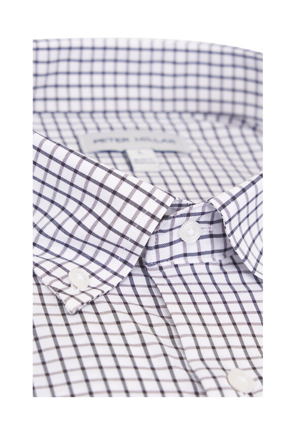 Peter Millar Hanford Black Plaid Twill Sport Shirt - view 4