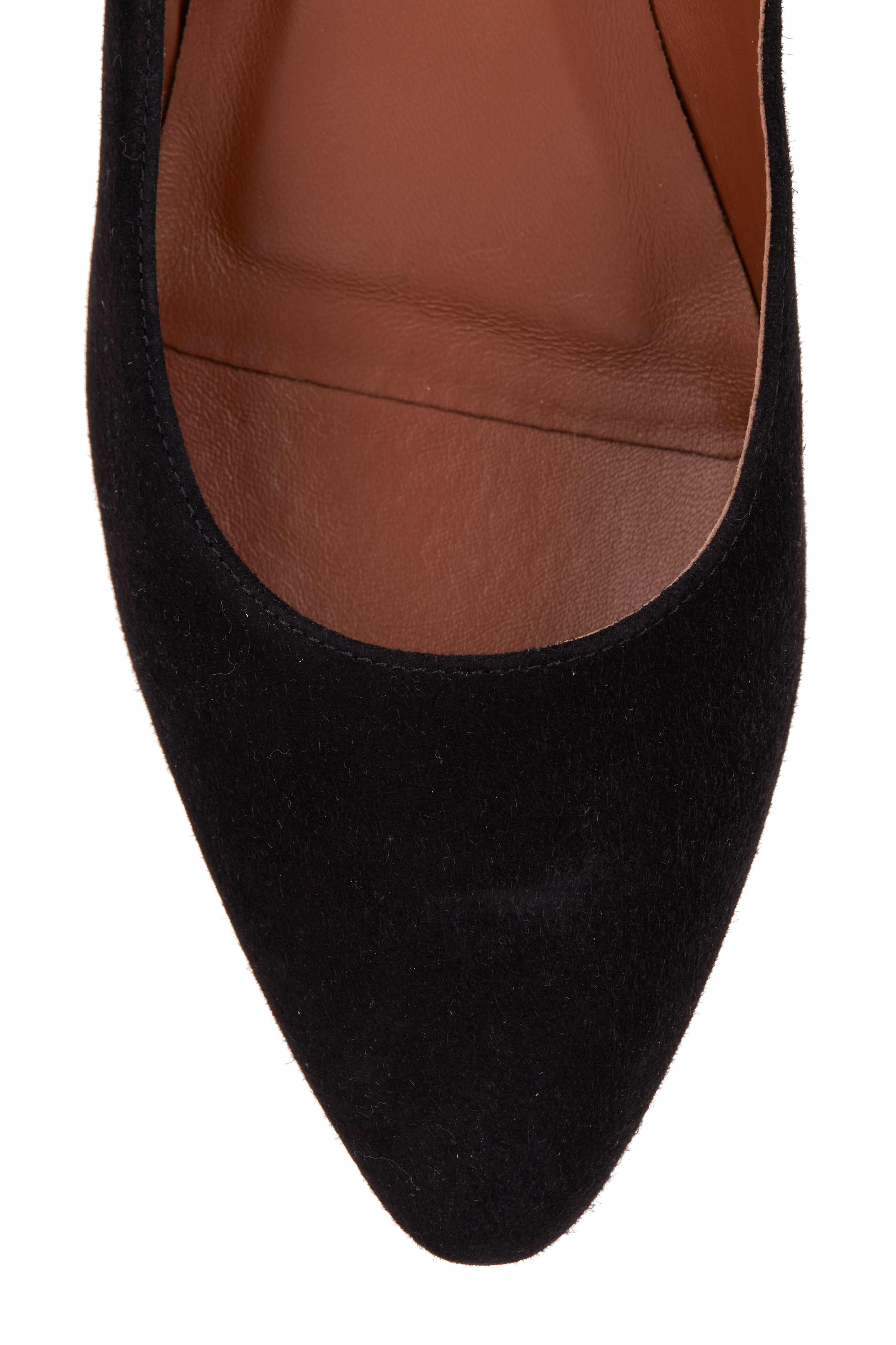 Aquatalia Pasha Black Suede Pump 40mm Mitchell Stores