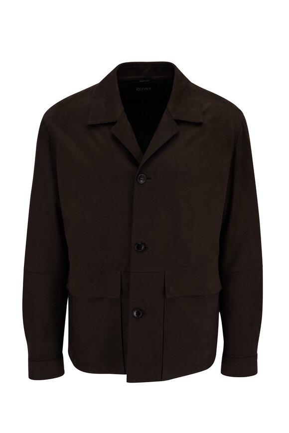 Zegna - Dark Brown Leather Jacket 