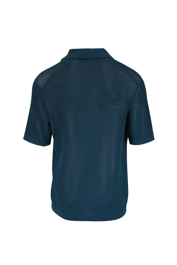Orlebar Brown Keeling Lario Green Cotton Knit Polo - view 2
