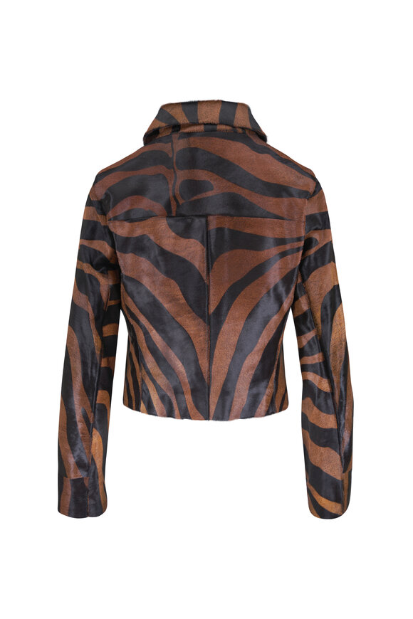 Simkhai Daria Brown & Black Zebra Print Jacket - view 2