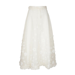 ワンピース ZIMMERMANN Women Mid Skirts 4561DSS254 IVORY WHITE Zimmermann - Matchmaker Lift Off Ivory Midi Skirt