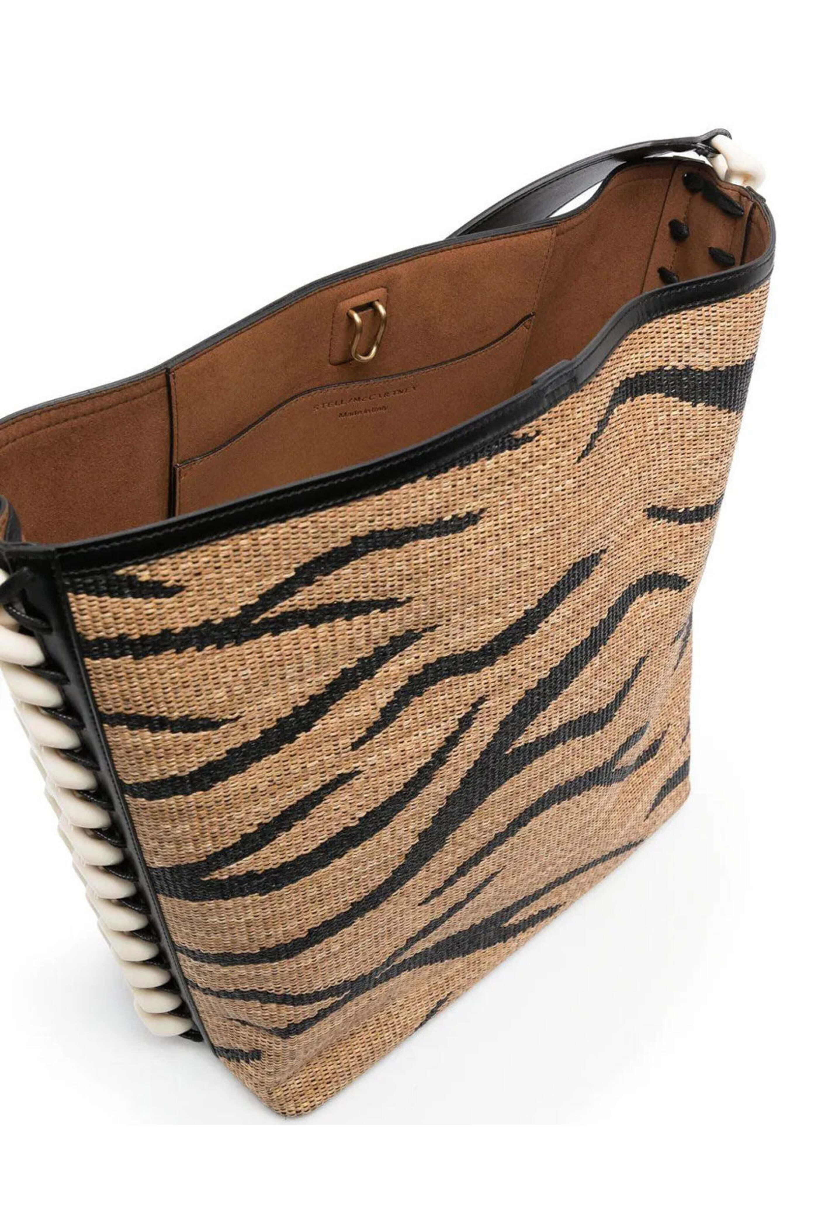 Stella McCartney - Jacquard Rafia Tote Bag in Tiger