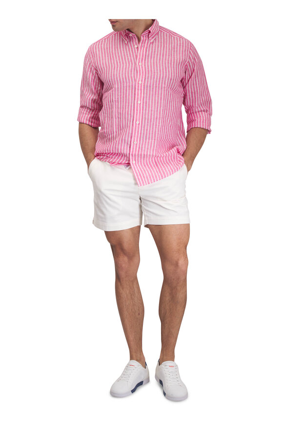 Orlebar Brown Bulldog White Cotton Slim Fit Shorts - view 2