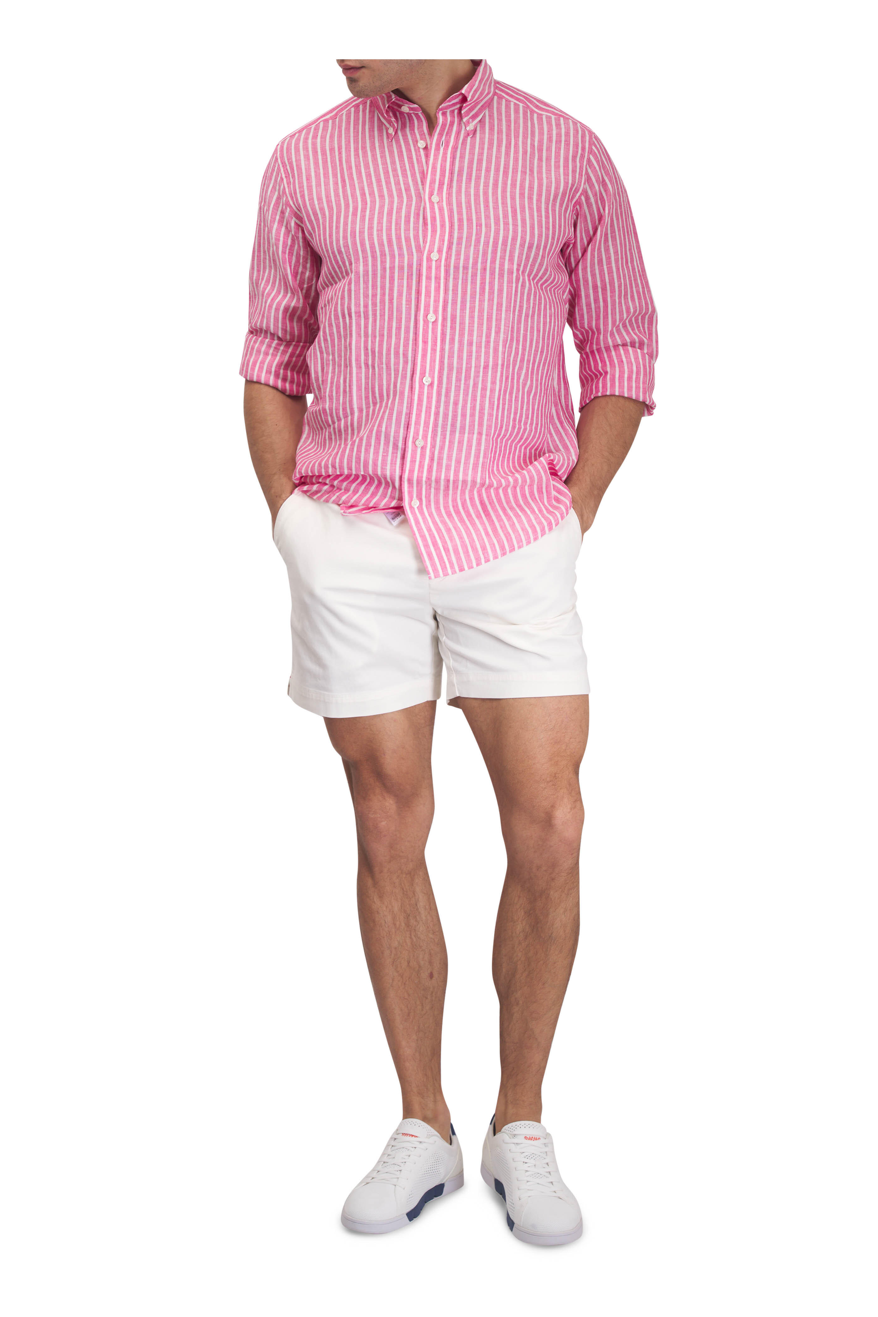 Orlebar Brown - Bulldog White Cotton Slim Fit Shorts