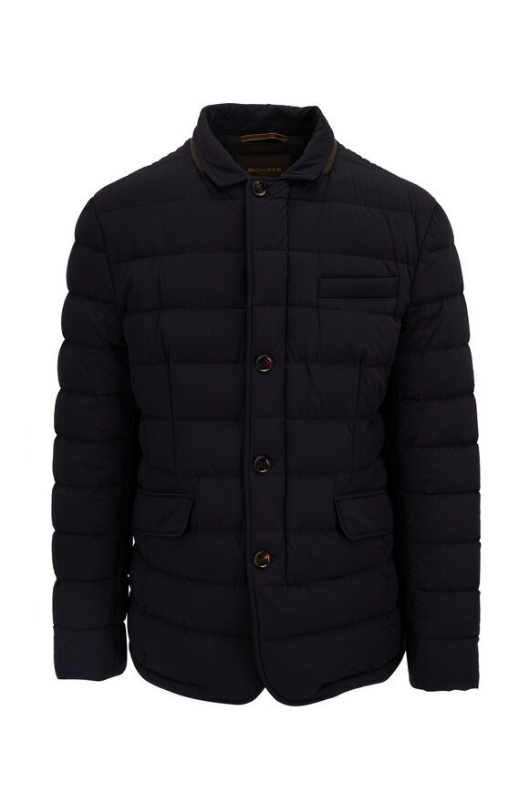 Moorer Zayn Navy Quilted Blazer