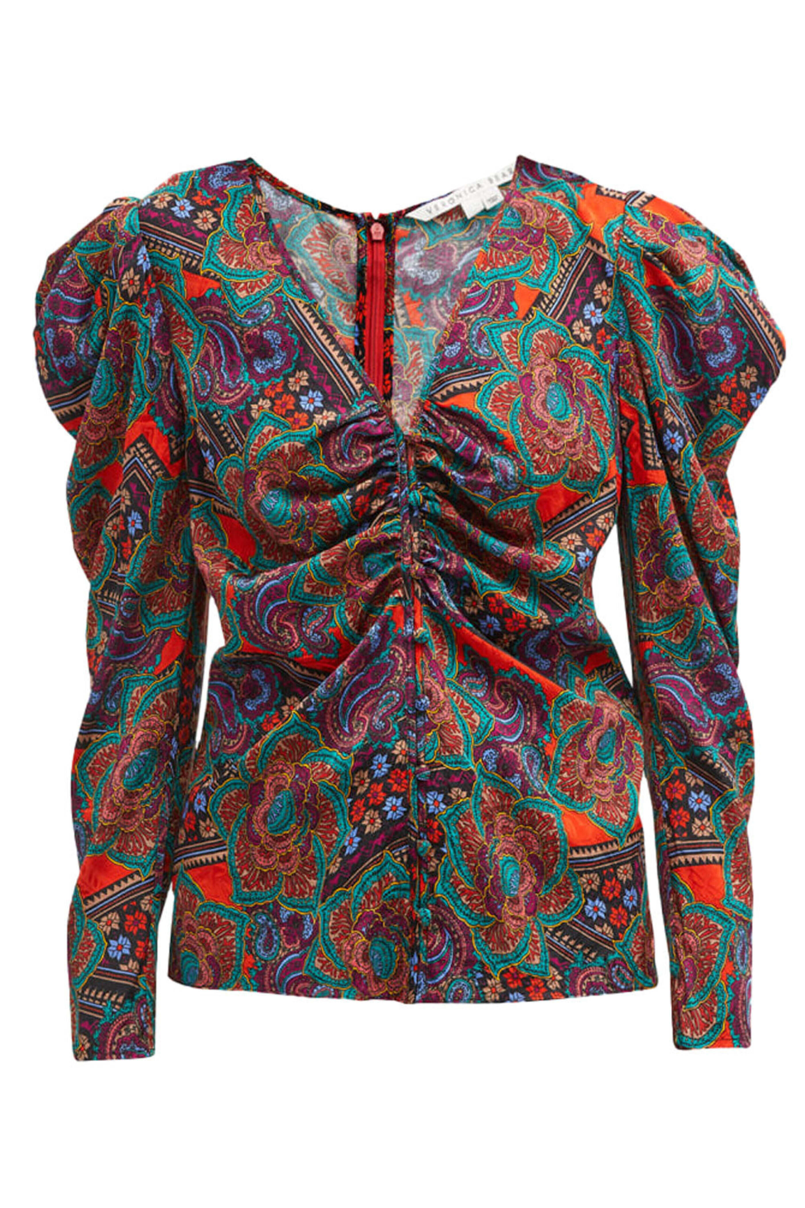 Veronica Beard - Flame Red Multi Simmons Top