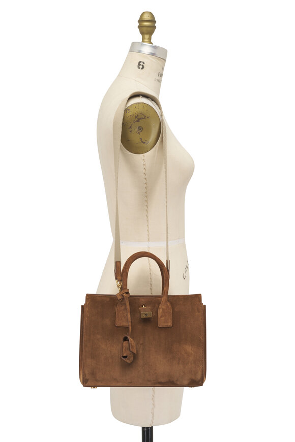 Saint Laurent Sac De Jour Toasted Brown Suede Tote - view 7