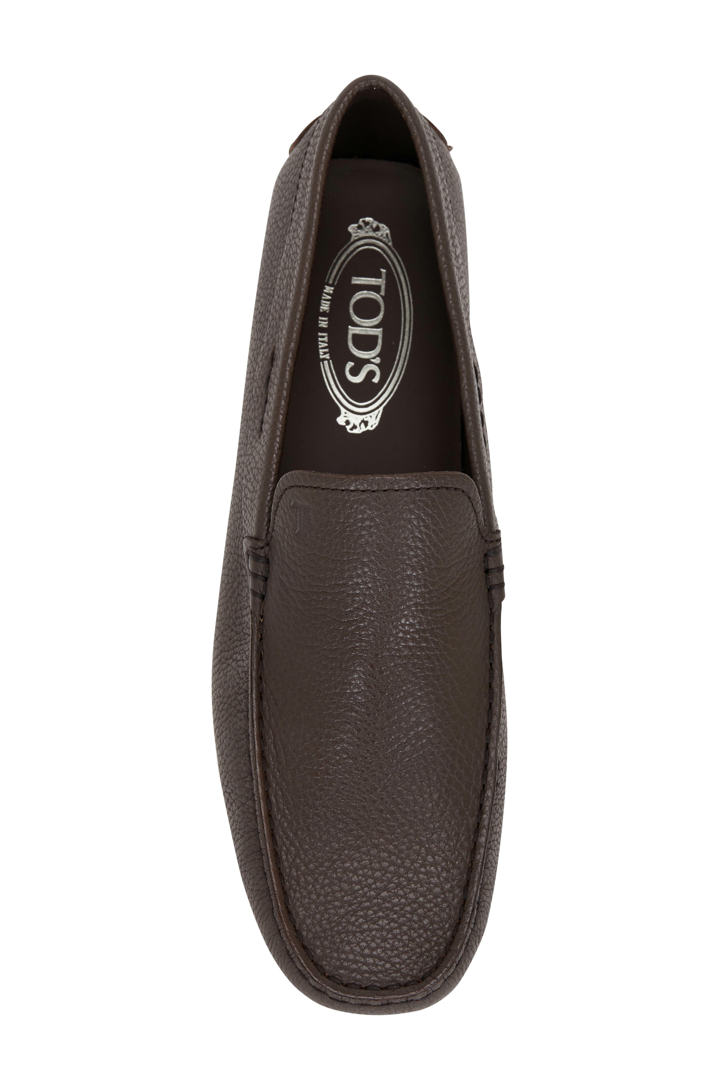 Tod's - Gomma Brown Textured Leather Penny Loafer