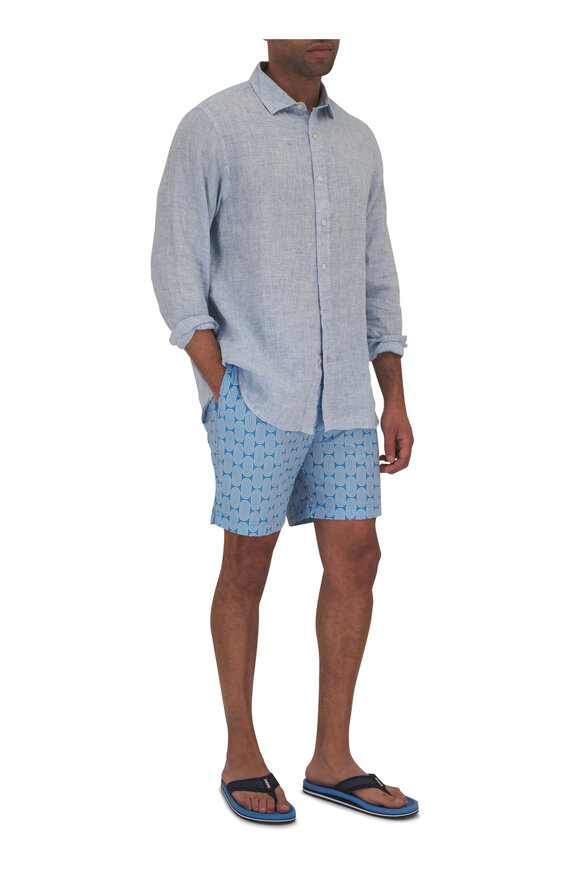 Swims - Amalfi End On End Blue Linen Sport Shirt