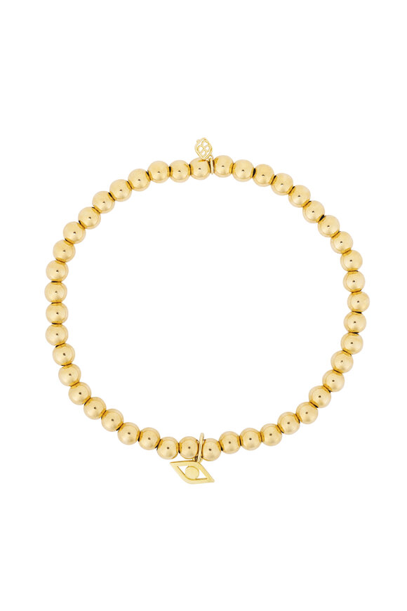 Sydney Evan 14k Yellow Gold Evil Eye Beaded Bracelet
