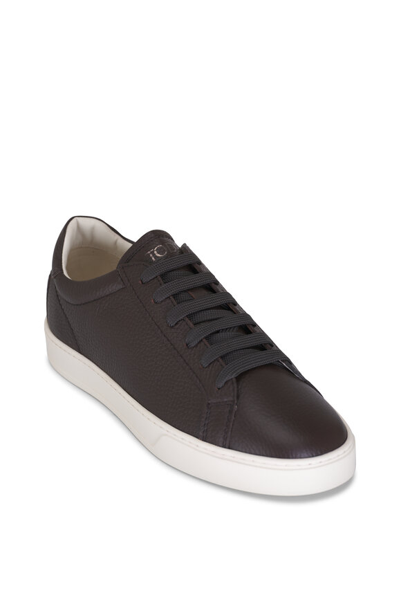 Tod's Brown Leather Lace-Up Sneaker 