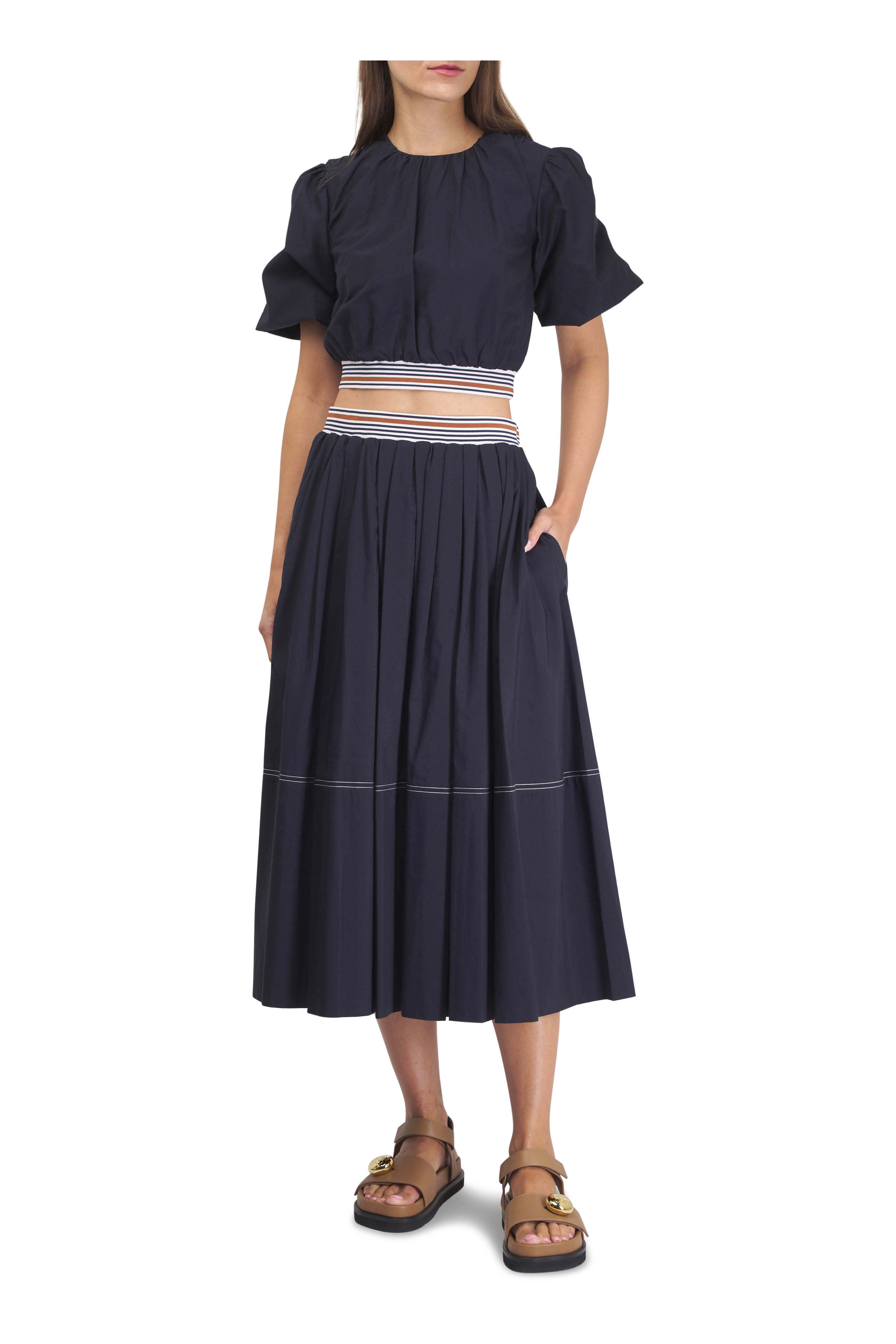 【Veronica Beard】Evelina コットン×シルク マキシスカート Veronica Beard Evelina Cotton-Silk Midi-Skirt | Saks Fifth