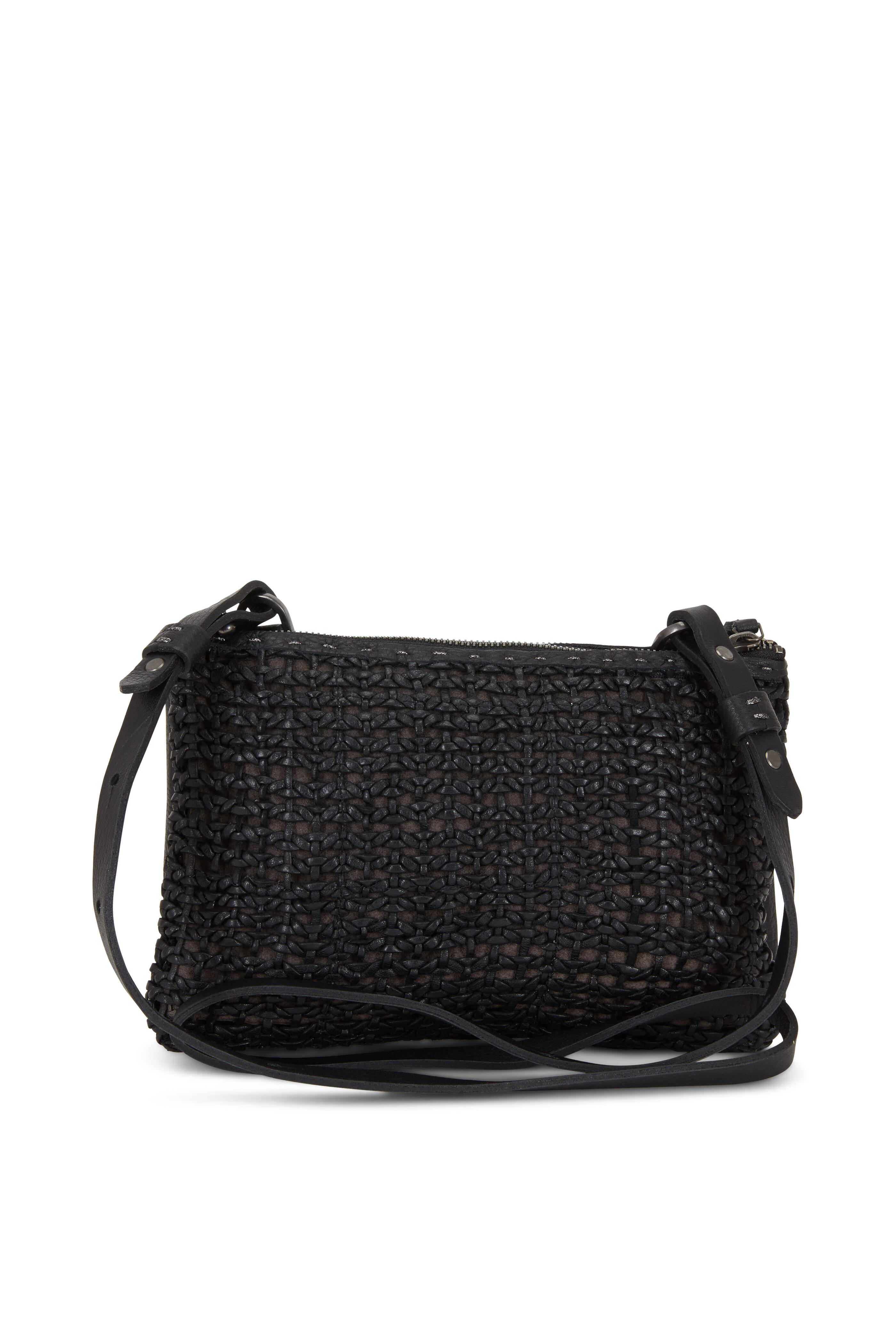 Henry Beguelin - Zedda Black Woven & Smooth Double Crossbody