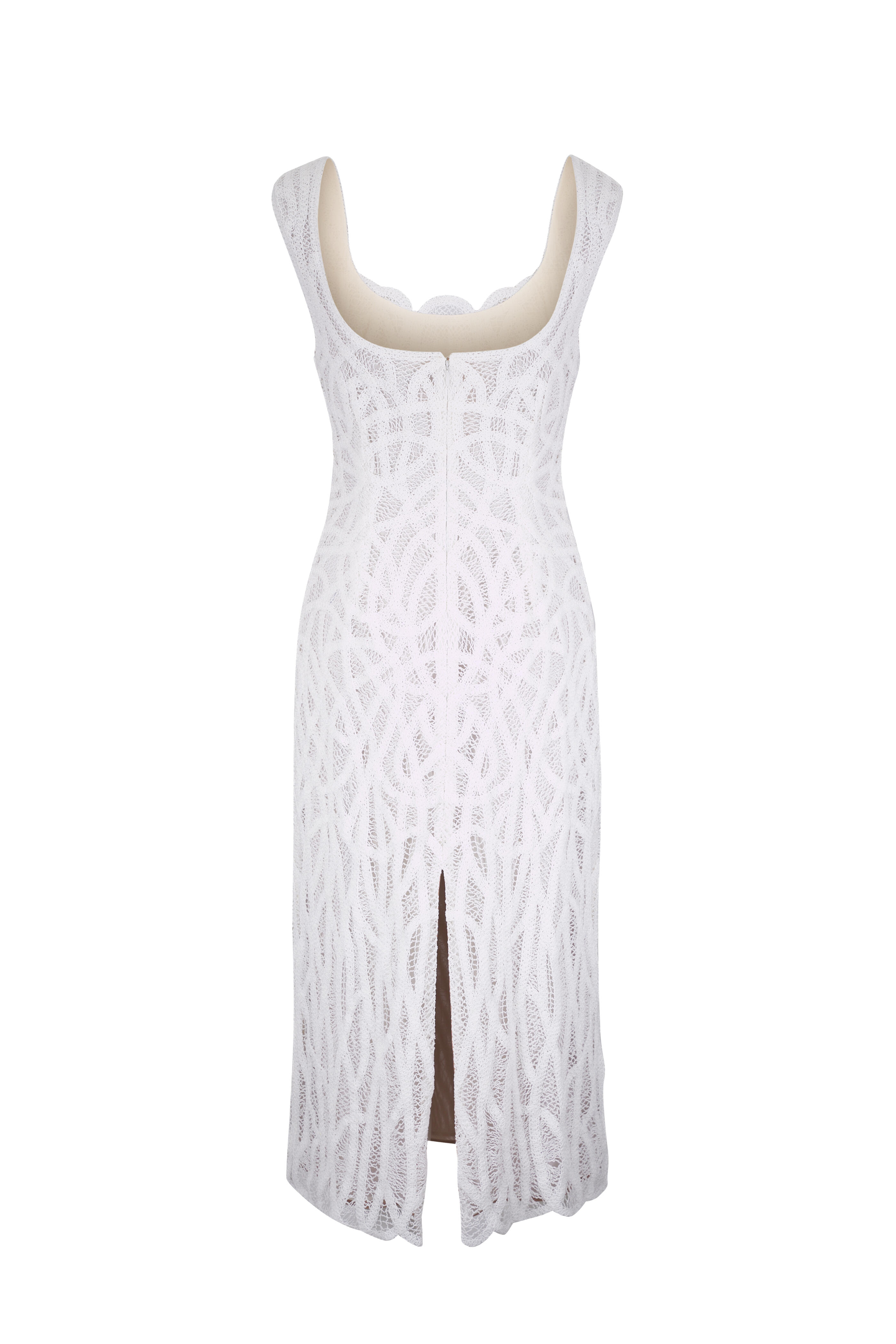 Simkhai - Leonora White Cotton Macrame Midi Dress