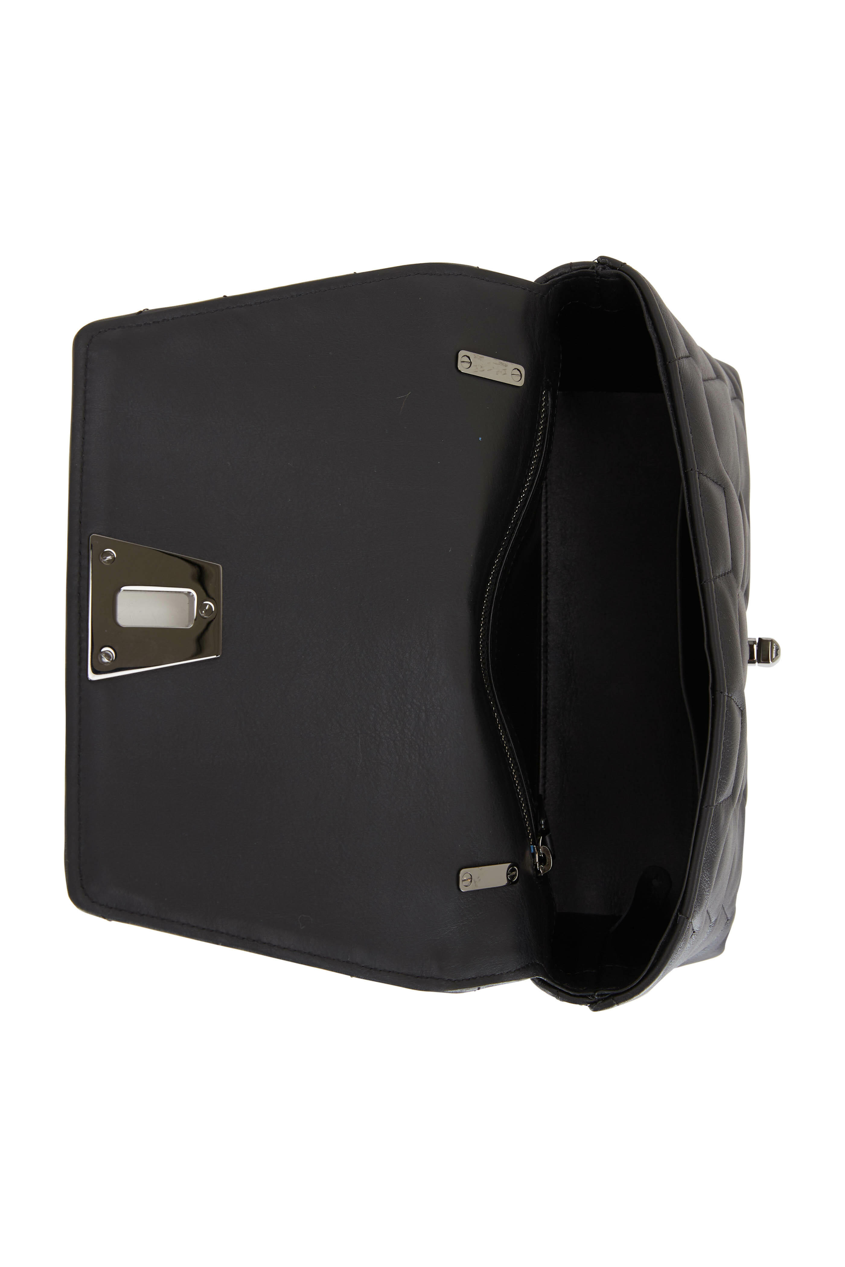 Akris - Anouk Black Leather Quilted Trapezoid Crossbody