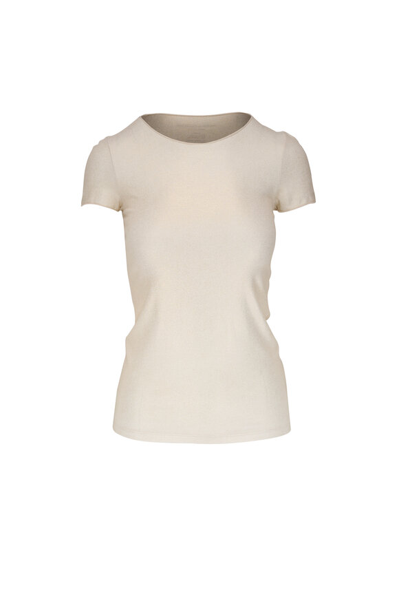 Majestic - White Metallic Short Sleeve T-Shirt