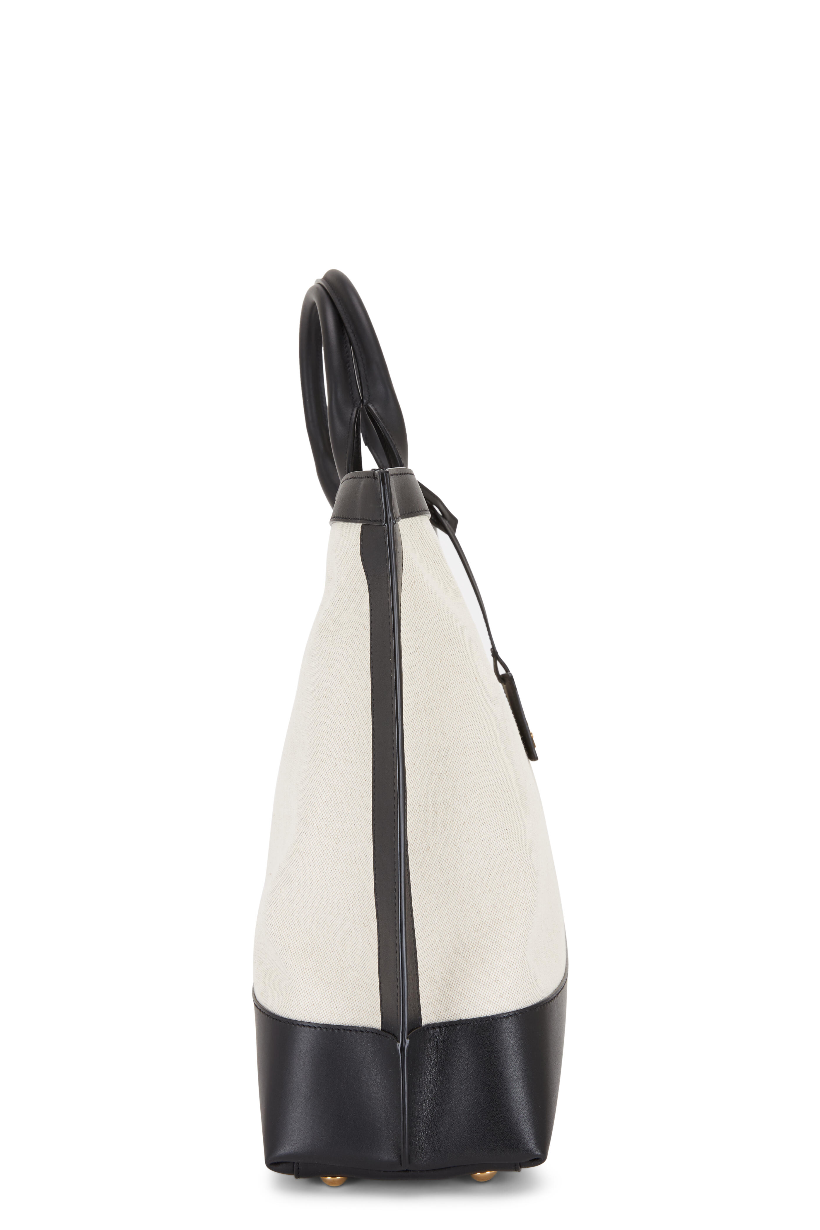 【送料&関税込】Saint Laurent Two-tone Canvas And Leather La Saint Laurent Two-tone Canvas And Leather Large Sac De Jour