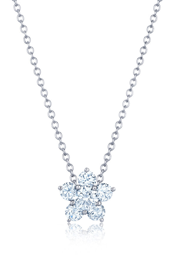 Kwiat Cluster Floral Diamond Pendant Necklace