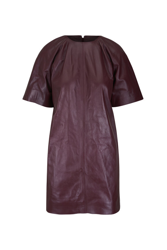 Totême Bordeaux Cocoon Leather Dress - view 1