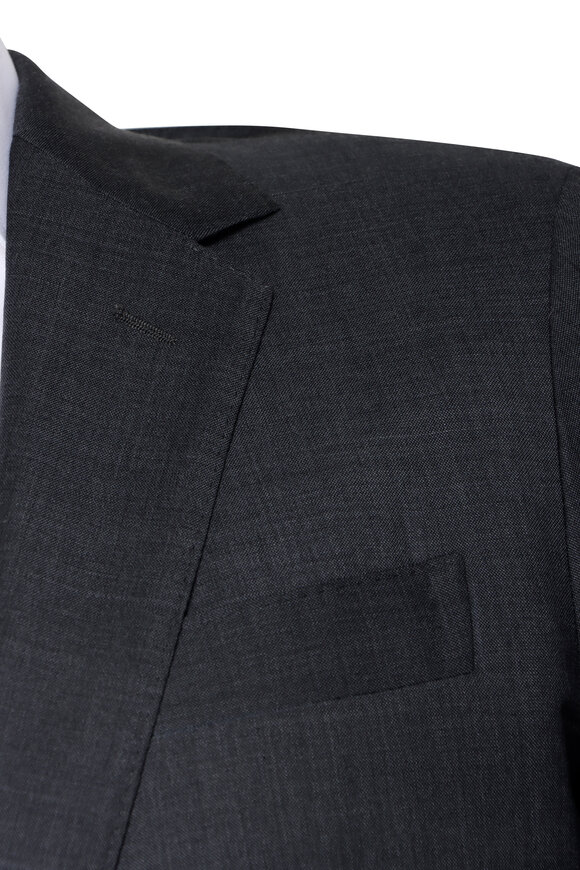 Sartorio Solid Dark Gray Wool Suit - view 3