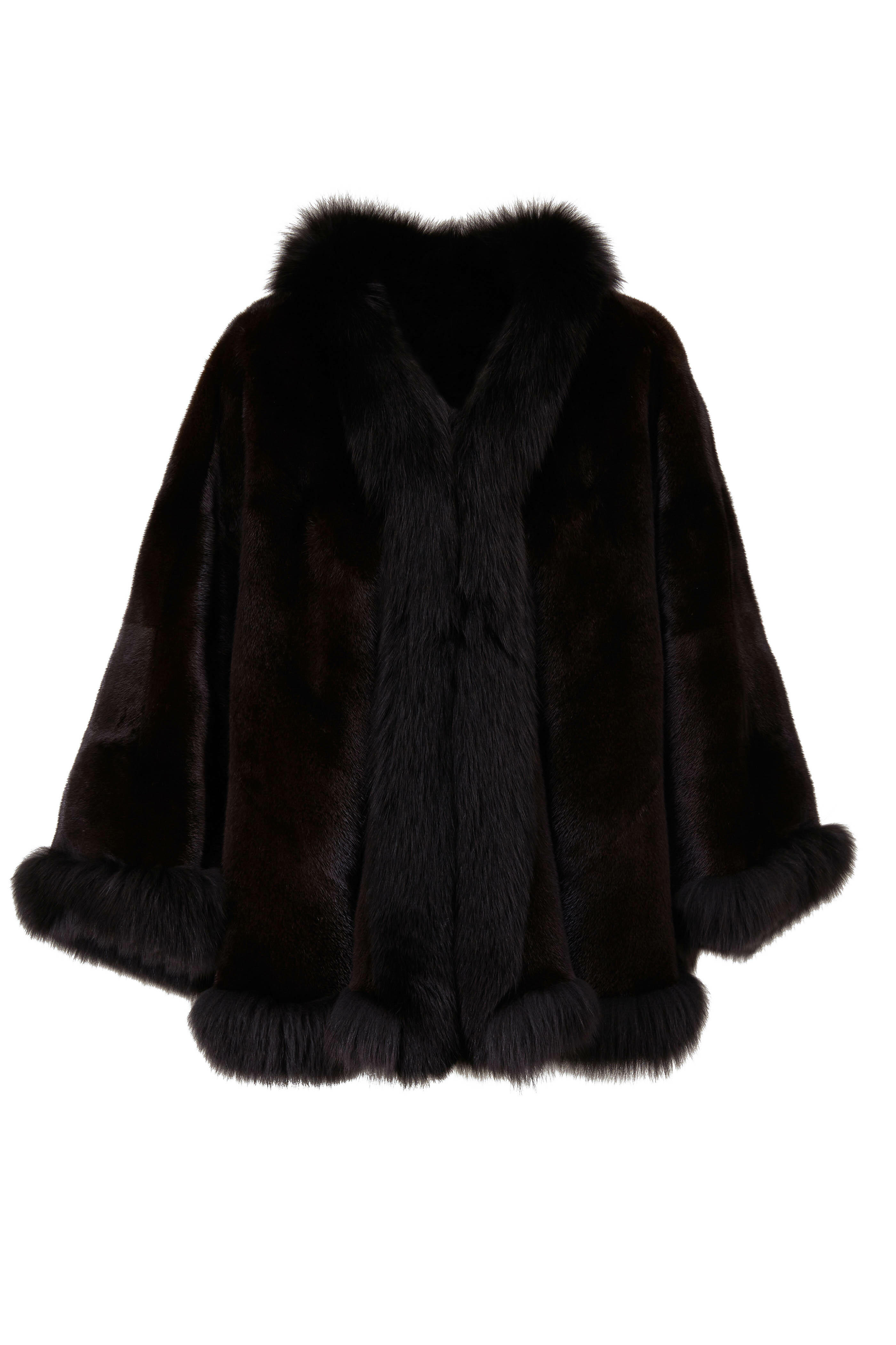 Brunello Cucinelli Reversible Mink Jacket with Fox Fur-Trimmed