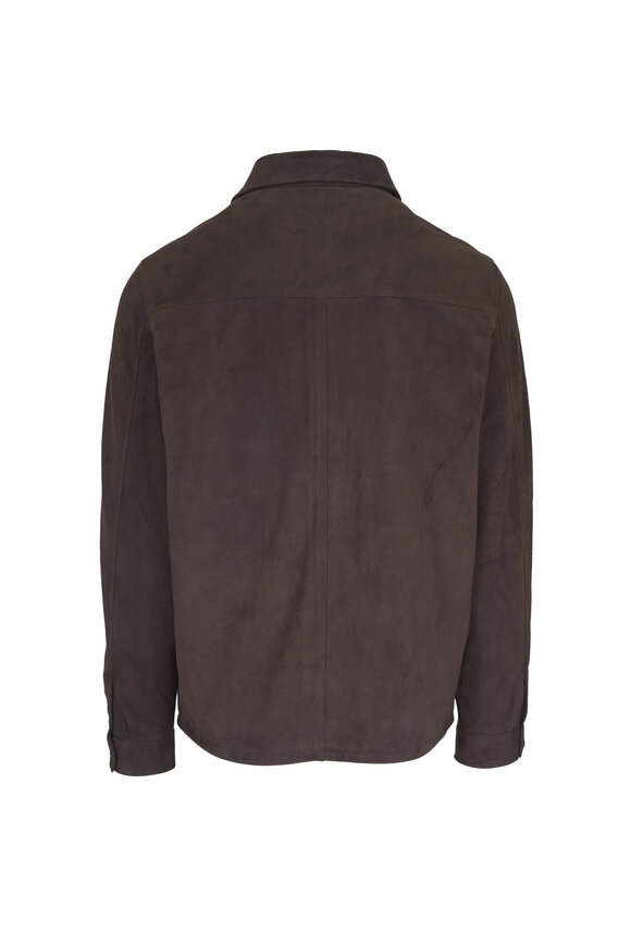 Manto Brown Suede Button Front Jacket - view 3