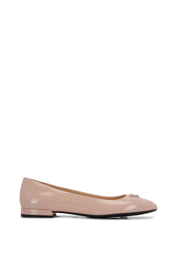 Prada - Cipria Patent Leather Ballerina Flat 