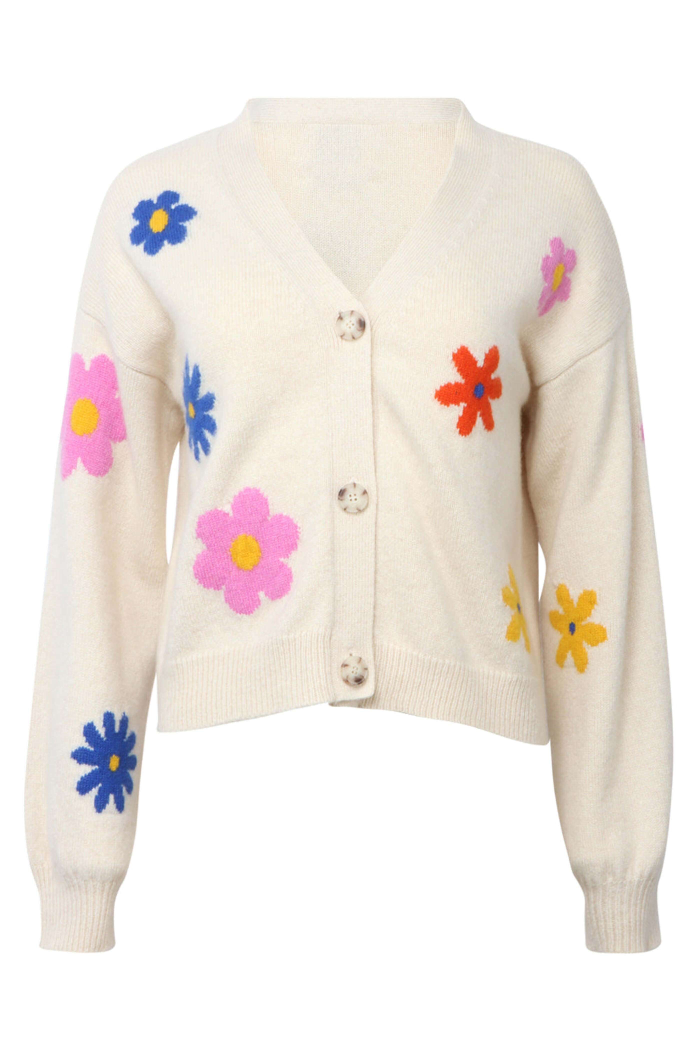 Harden - White Flower Power Crop Cardigan