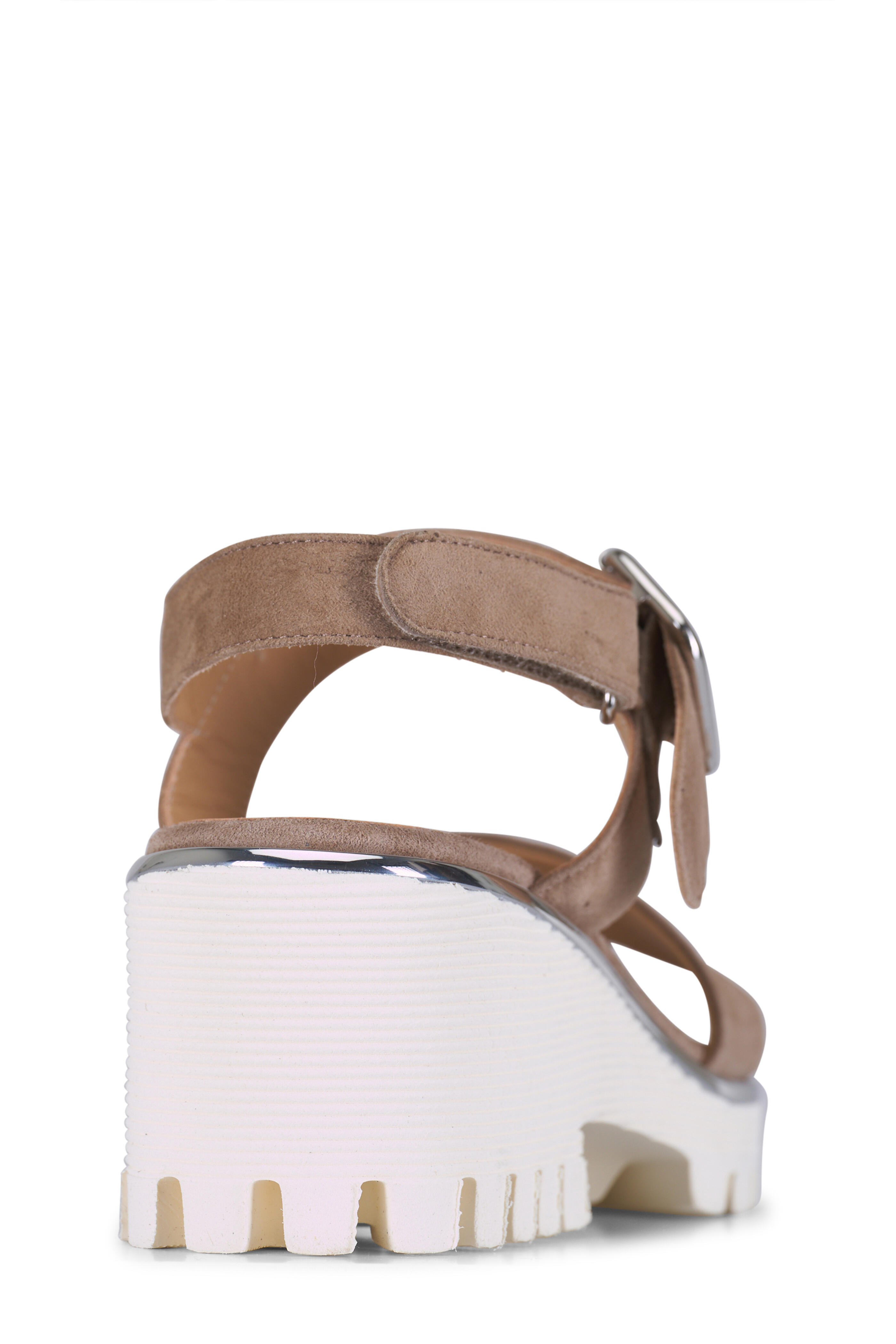 Ron White - Elaria Mushroom Cashmere Suede Lug Sandal, 55mm