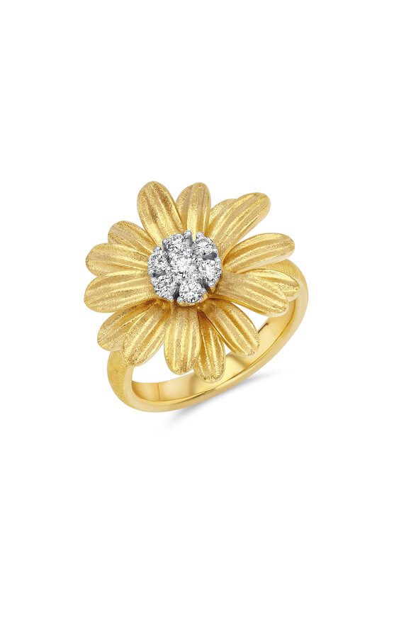 Aaron Henry 18k Yellow Gold & Diamond Daisy Ring - view 1