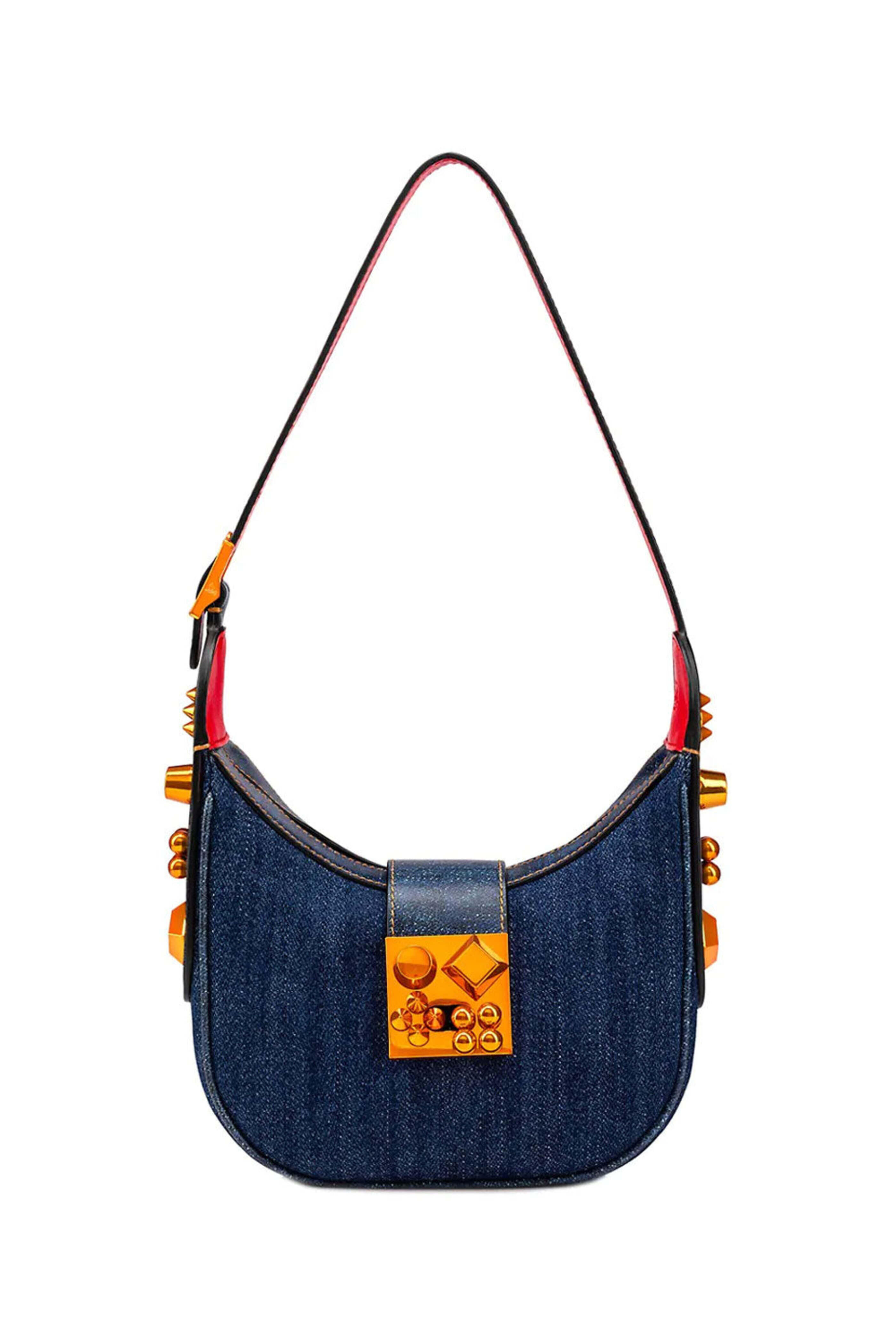 ファッションなデザイン Christian Louboutin Bag Shoulder Carasky Miss Mini Denim - バッグ
