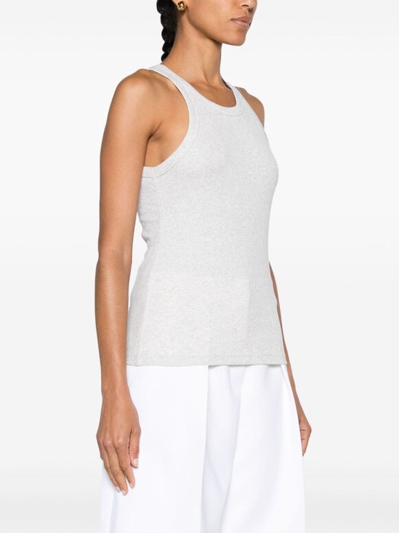 Totême - Curved Light Gray Rib Tank Top