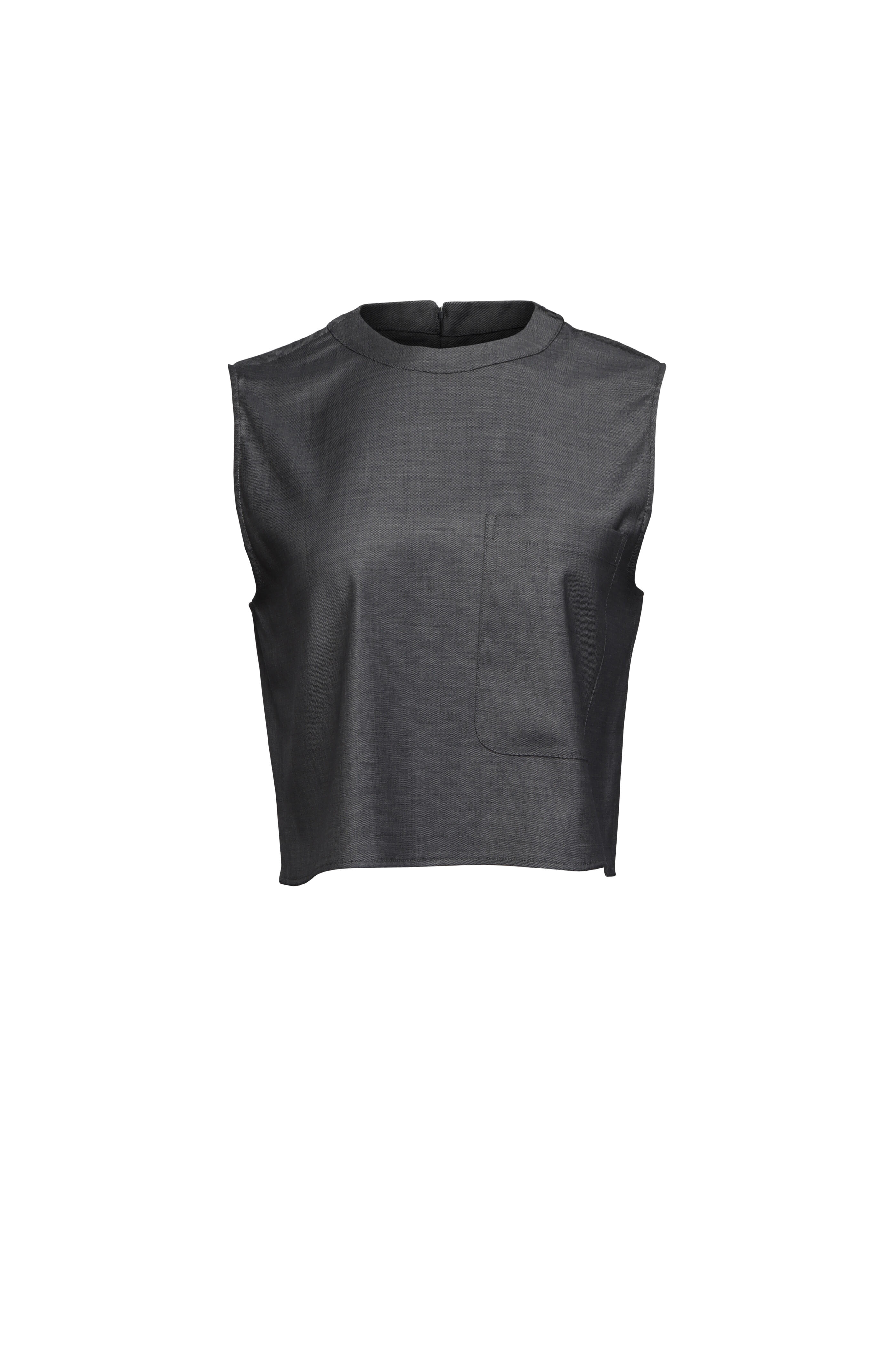 TWP - Cropped Muscle Grey Wool Tank