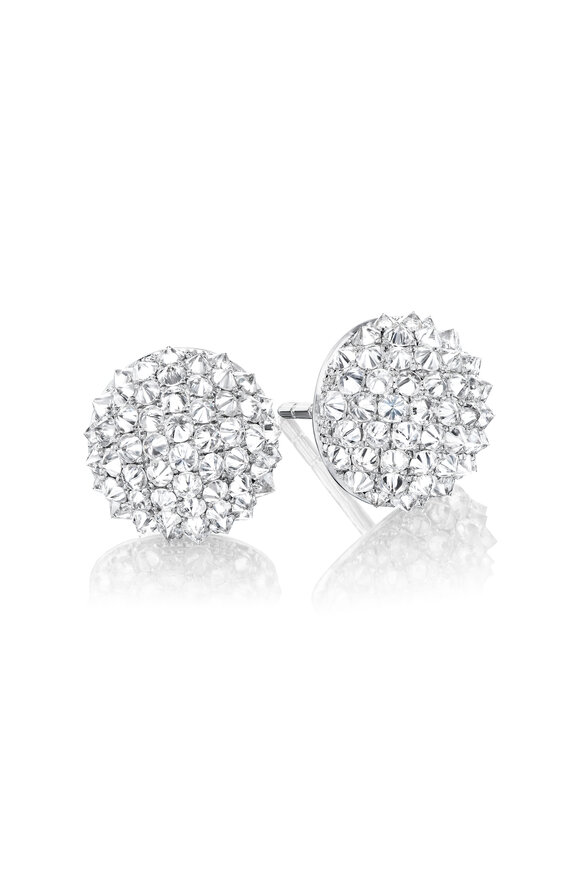 Nam Cho 18k White Gold Diamond Spike Stud - view 1